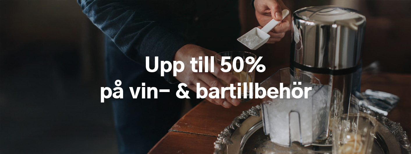 Upp till 50% på vin- och bartillbehör