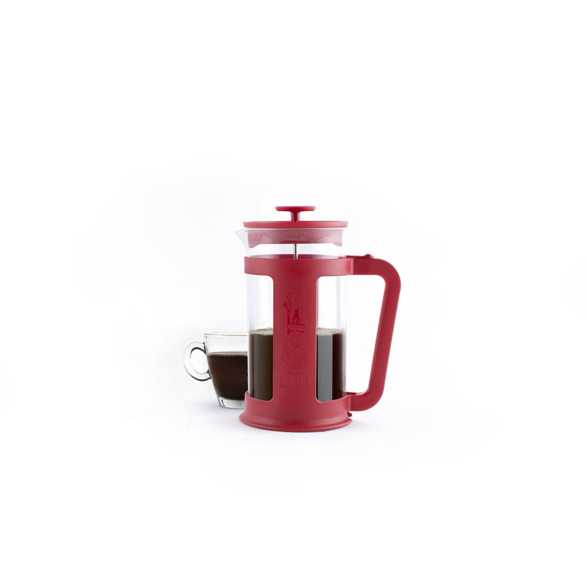 Bialetti Smart kaffepress 3 koppar 0,35L klar/röd